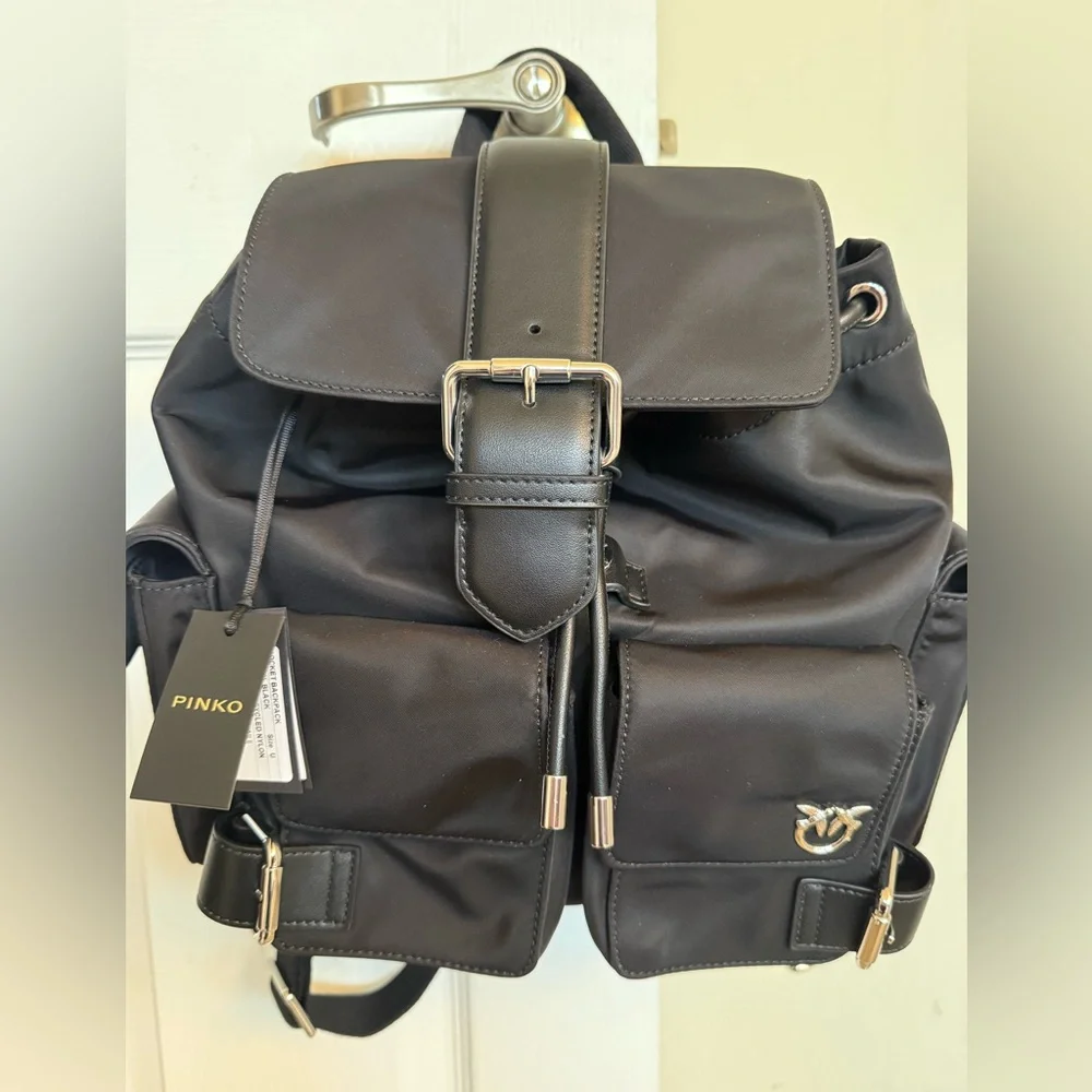 Pinko Black Backpack with Logo